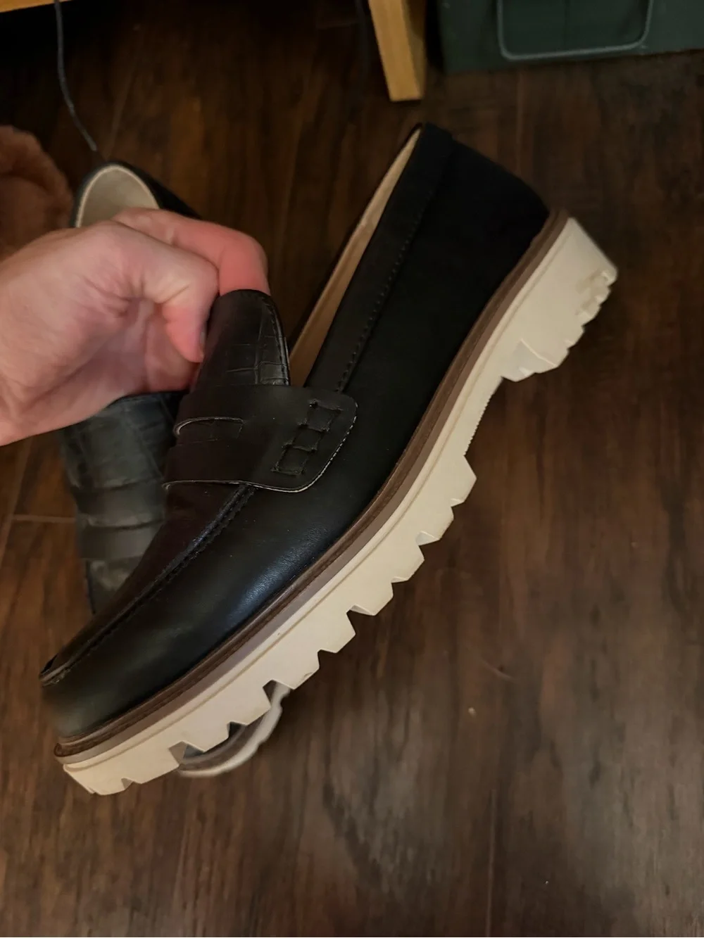Journee Collection Black Croc-Embossed Penny Loafers